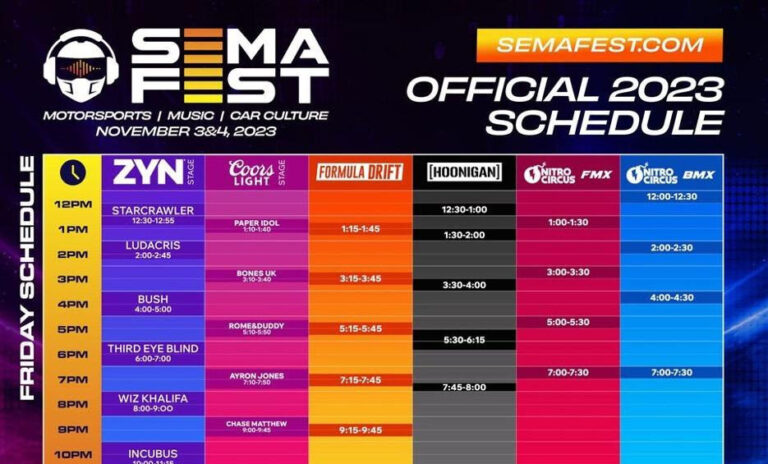 SEMA Fest Announces Official Schedule