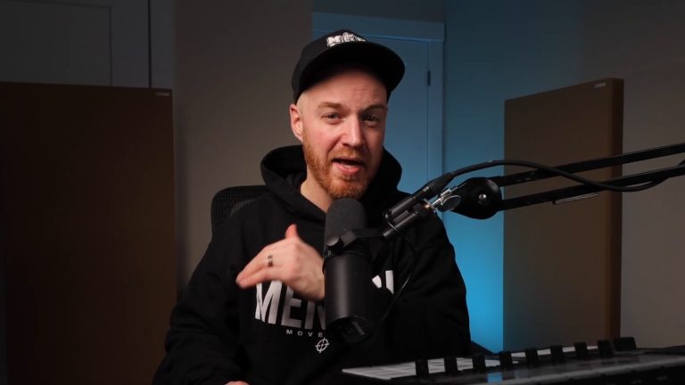 Dax Hamma, boom bap producer and mixing engineer, in his studio