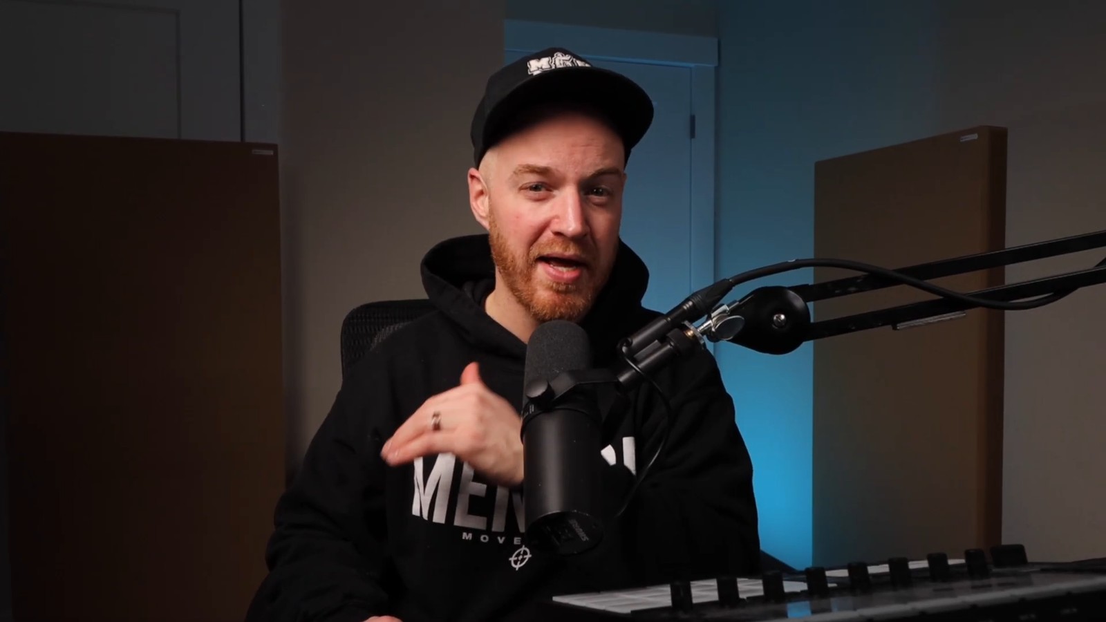 Dax Hamma, boom bap producer and mixing engineer, in his studio
