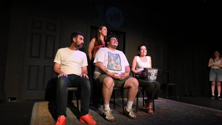 A group improv scene at Mettlesome Theater in Durham, North Carolina
