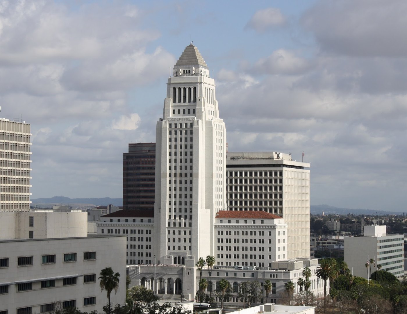 Los Angeles City Hall tower seen from the west