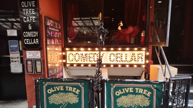 The Comedy Cellar entrance on MacDougal Street in Greenwich Village