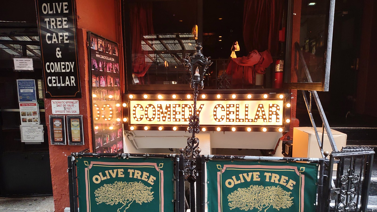 The Comedy Cellar entrance on MacDougal Street in Greenwich Village