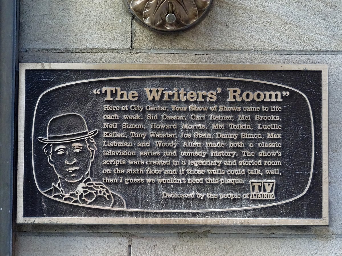 Plaque marking “The Writers’ Room” where Your Show of Shows was written, New York